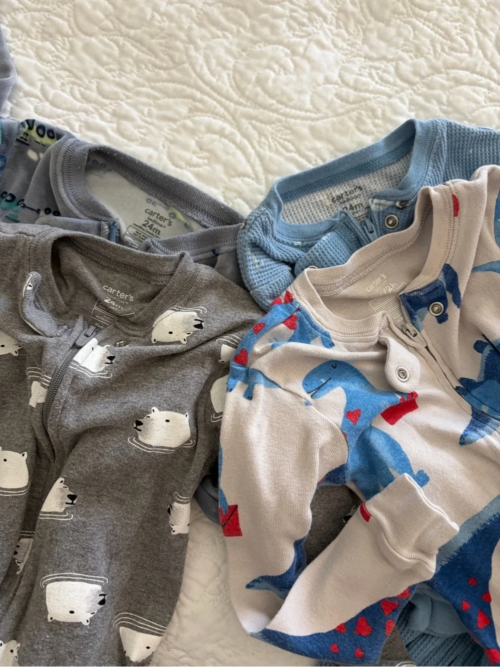 Baby Footed Sleepers - Blue & Gray Animal Prints (4-Pack)
